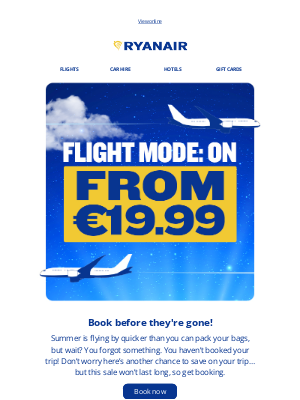 Ryanair - Book before they're gone!