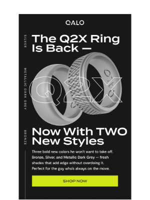 QALO - Two fresh looks for his next favorite ring
