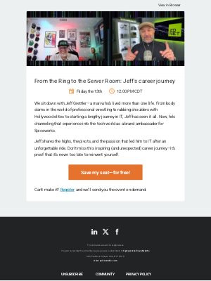 Spiceworks - 📅 FRIDAY THE 13th! From the Ring to the Server Room