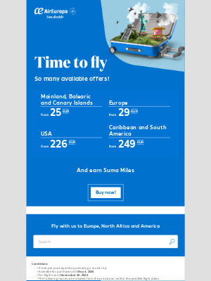 Air Europa - 🧳 Time to Fly. Pack your bags!