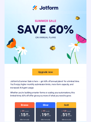JotForm - Summer just got better: Get 60% off Jotform annual plans ☀️