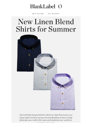 Blank Label - Soak in Summer, new Linen Blend Shirts are here