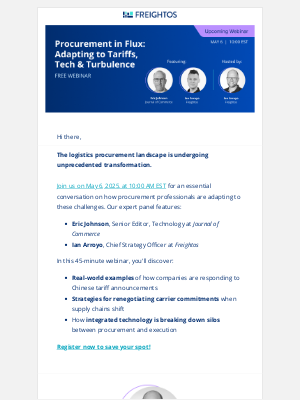Freightos - [WEBINAR] Procurement in Flux: How to Adapt to Today's Tariffs & Tech Disruptions