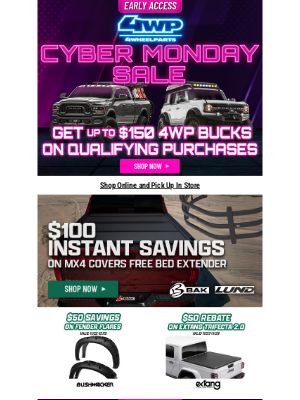 4WD Hardware - ⚡ Get up to $150 4WP Bucks & Save with these Insane Cyber Monday Sales. Starts Now!