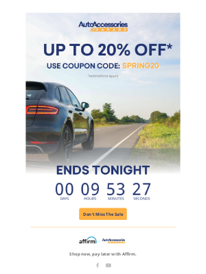 AutoAccessoriesGarage - Last Day for 20% Savings!