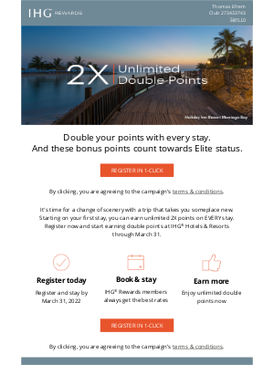 Intercontinental Hotel Group - Don't miss out on unlimited 2X points.