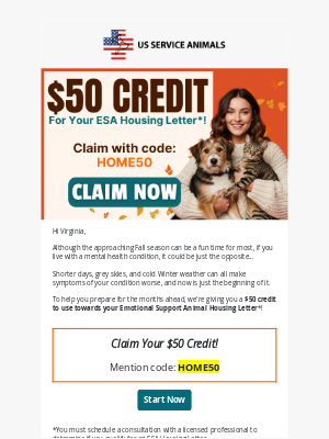 US Service Animals - Get Your ESA Letter Today 🌟