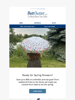 BeltOutlet.com - Ready for Spring Showers? ☔