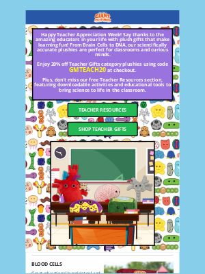 GIANTmicrobes - Celebrate Teachers with 20% Off Classroom Favorites
