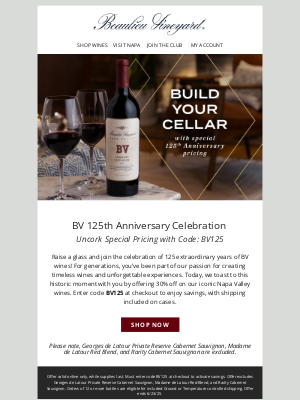 Beaulieu Vineyard - 125th Anniversary Event Begins Now