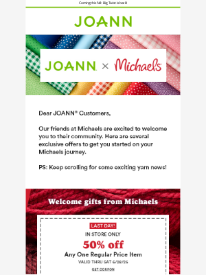 Joann Stores - We Hope This Makes Goodbye a Little Easier💚