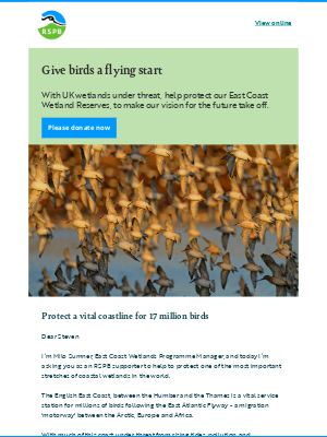 RSPB - Protect a vital coastline for 17 million birds