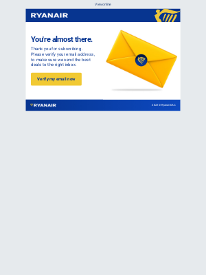 Ryanair - Please verify your email