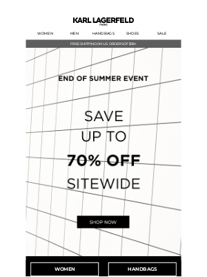 Save Up To 70% Sitewide!