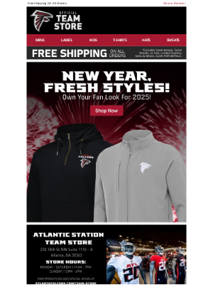 Atlanta Falcons - New Gear To Kick Off The New Year