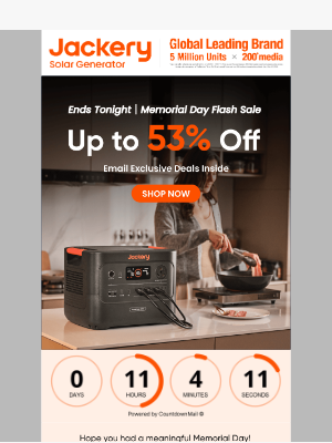Jackery - ⚡24 Hours Left! Memorial Day Sale – Save Up to 53%!