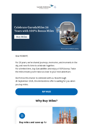 Garuda Indonesia - Your 100% Bonus Miles Await!