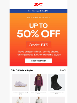 Reebok - 📢 35% Off Select Full-Price Styles