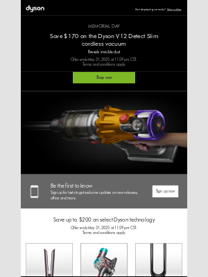 Dyson - Limited time offer. Save $170 on the Dyson V12 Detect Slim cordless vacuum.