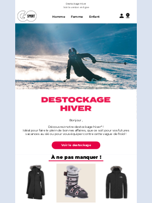 Go Sport (France) - 🚨 Grand Destockage hiver ! ❄️