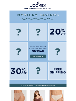 Jockey - 🛑 Don't wait!	 Last day to use your mystery discount!