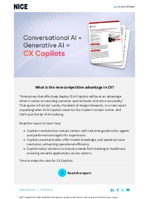 NICE - Conversational AI + Generative AI = CX Copilots