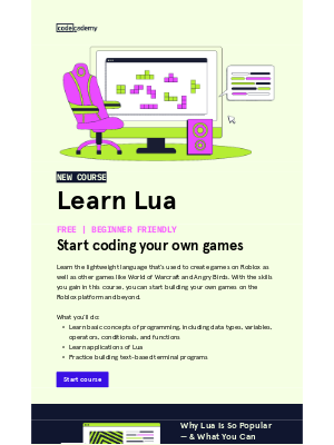 Codecademy - New course: Learn Lua