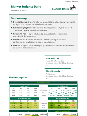 Lloyds Bank - Lloyds Bank Market Insights Daily - 30 September 2024