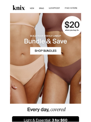 Knix - Leakproof starting at $20 a pair