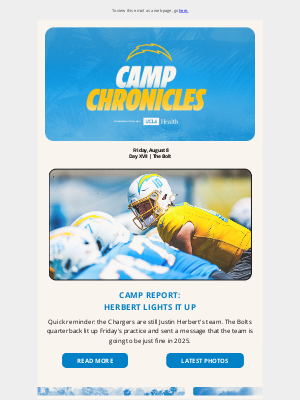 Los Angeles Chargers - ⛺ Camp Chronicles: Justin Herbert Throws 3 TDs