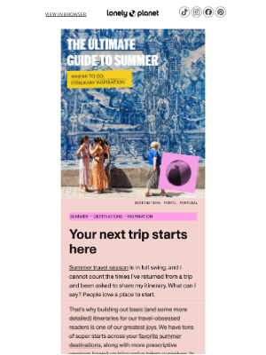 Lonely Planet - Pre-planned summer trip ideas