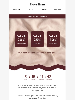 I Love Linen (Australia) - Our best sellers are about to sell out...