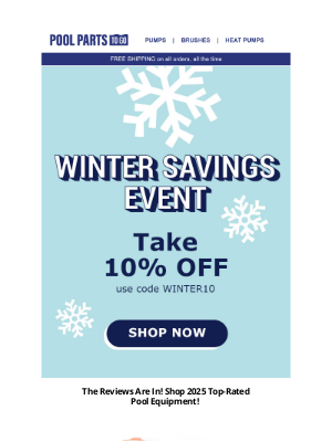 Pool Parts To Go - Winter Savings Event Starts Now ❄️