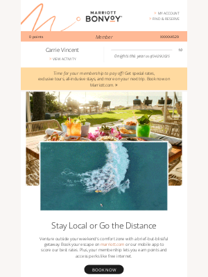 Marriott International - Carrie's May Account Update: A Weekend Away? Yes, Please!