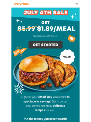 EveryPlate - Cue the fireworks 💥  July 4th Sale