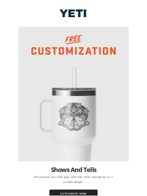 YETI - Customize Your Kid’s Gear For Free