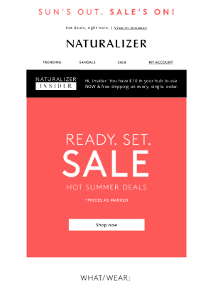 Naturalizer - The ultimate summer sale STARTS NOW!