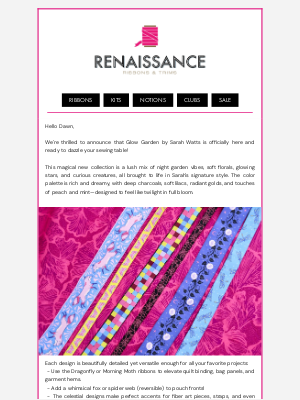 Renaissance Ribbons - 🌙 Just In: Glow Garden by Sarah Watts!