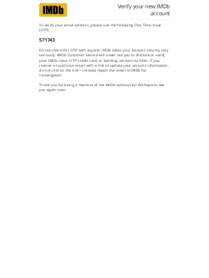 IMDb - Verify your new IMDb account