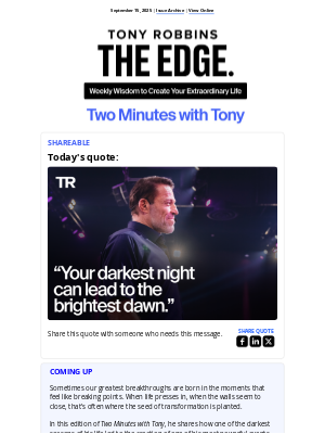 Tony Robbins - Hey, it’s Tony—I have a quick story from my past 
