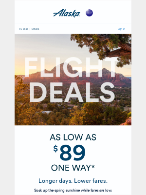 Alaska Airlines - Low fares you won't want to miss