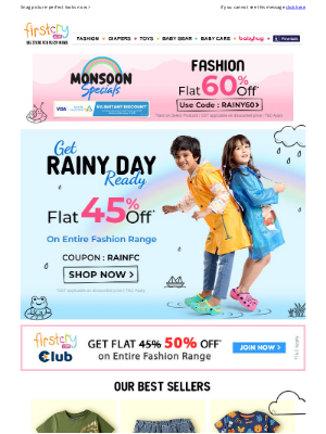 FirstCry (India) - Flat 60% OFF for Mini Style Icons