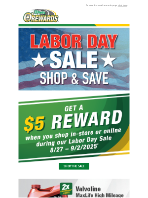 O'Reilly Auto Parts - Shop Our Labor Day Sale