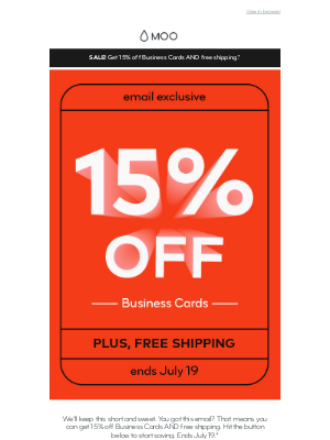 MOO - A sale on Business Cards? Right this way 👉