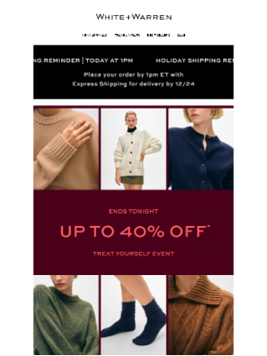 White + Warren - Ends Tonight: Up To 40% Off Cashmere