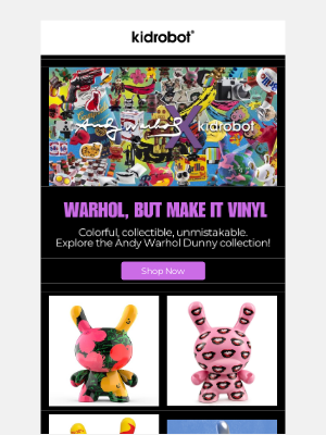 Kidrobot - Dunny x Andy Warhol = Instant Icons