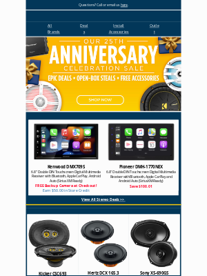 Sonic Electronix - Epic Anniversary Audio Sale + Free Accessories