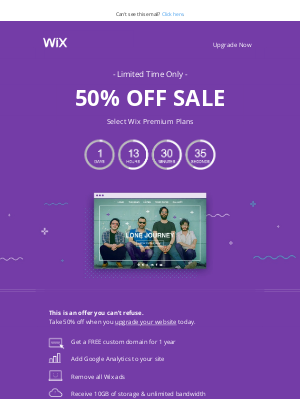 Wix - 50% OFF sale is on