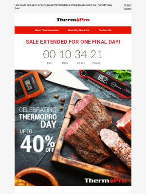 ThermoPro - ThermoPro Day Sale Extension: One last day to save up to 40%