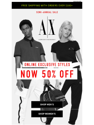 Armani Exchange - NOW 50% OFF: Online Exclusives